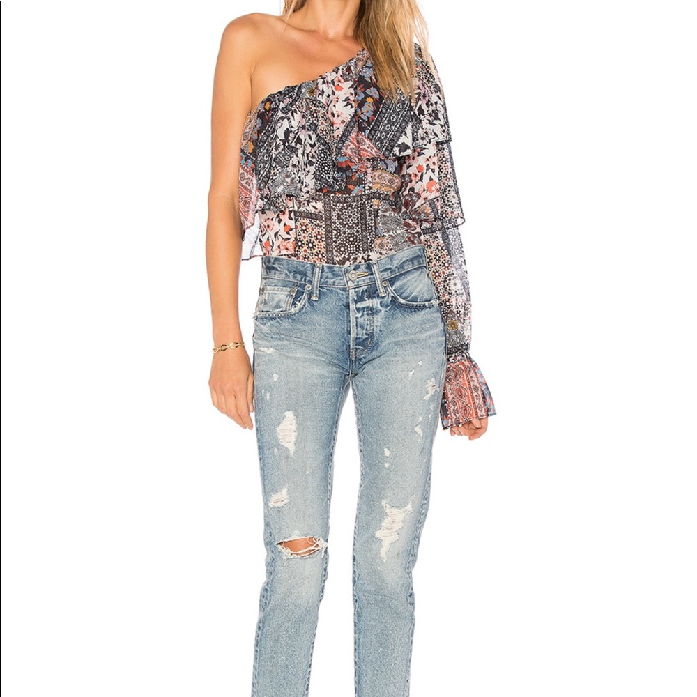 Devlin Madora Patchwork One Shoulder Blouse - image 4